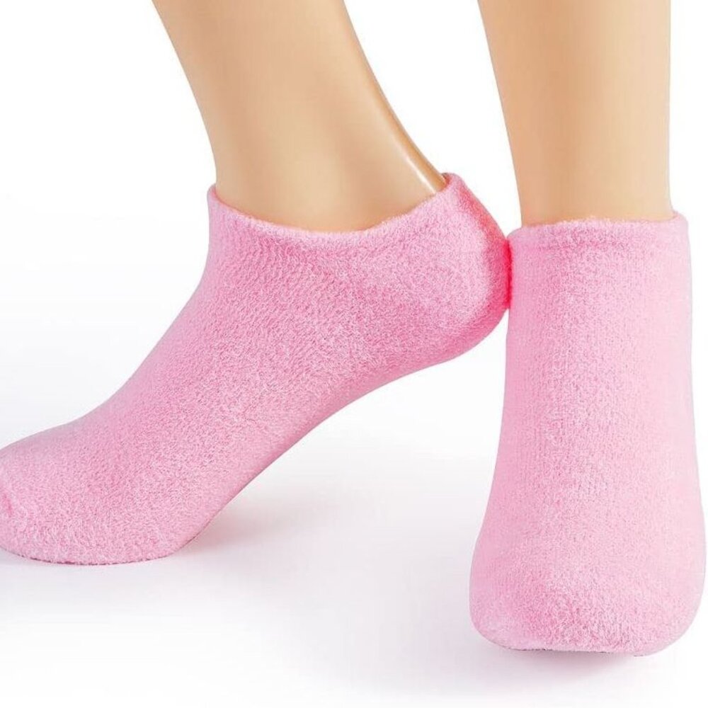 Moisturizing Foot Spa Gel Socks - Foot Care for Dry Rough Skin - Pink - One Size